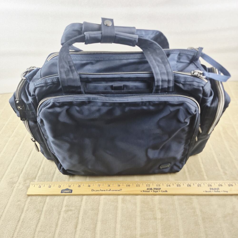 Lug Atlas RFID Travel Bag Tote Carry On Organizer Navy Blue Multi Pocket - Picture 2 of 16